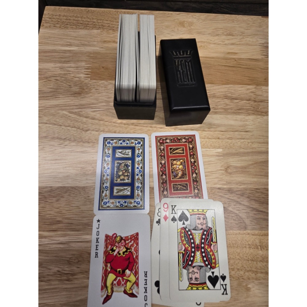 Vintage KEM Plastic Playing Cards Florence Double Deck Set with Case Made in USA